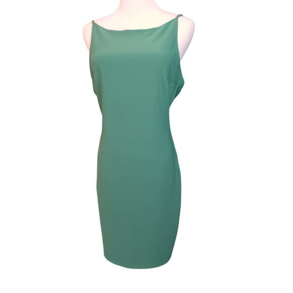 ABERCROMBIE & FITCH Sheath Dress Low Back Straps Party Club Cocktail M Green A&F - Picture 3 of 12